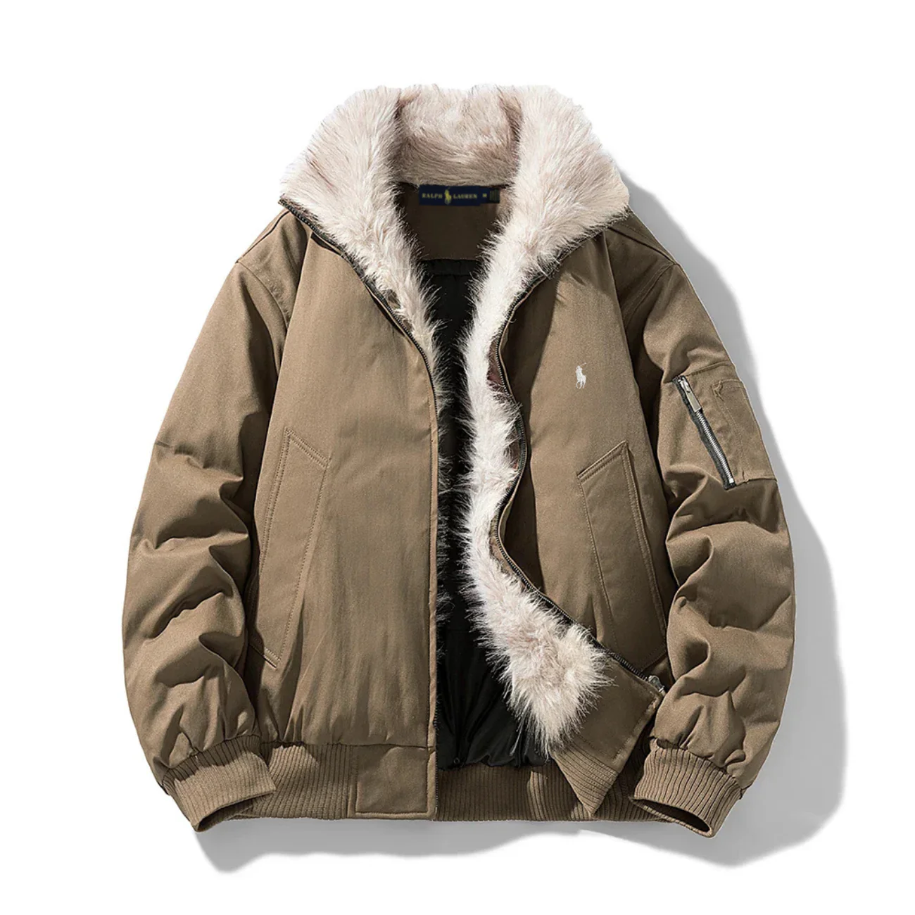 2026 Arctic Luxe Fur-Lined Bomber Jacket - Clearance Sale - Image 3