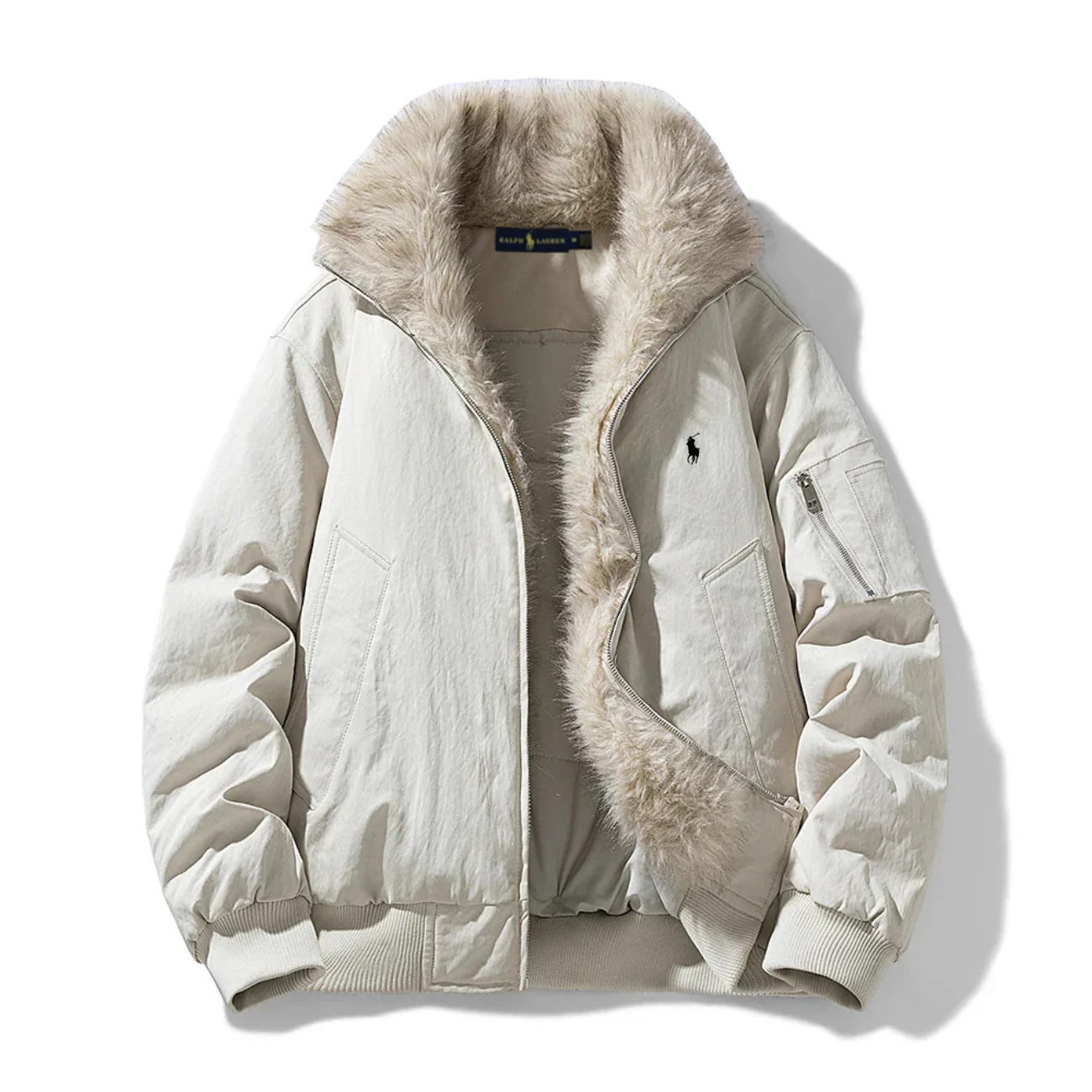 2026 Arctic Luxe Fur-Lined Bomber Jacket - Clearance Sale - Image 4