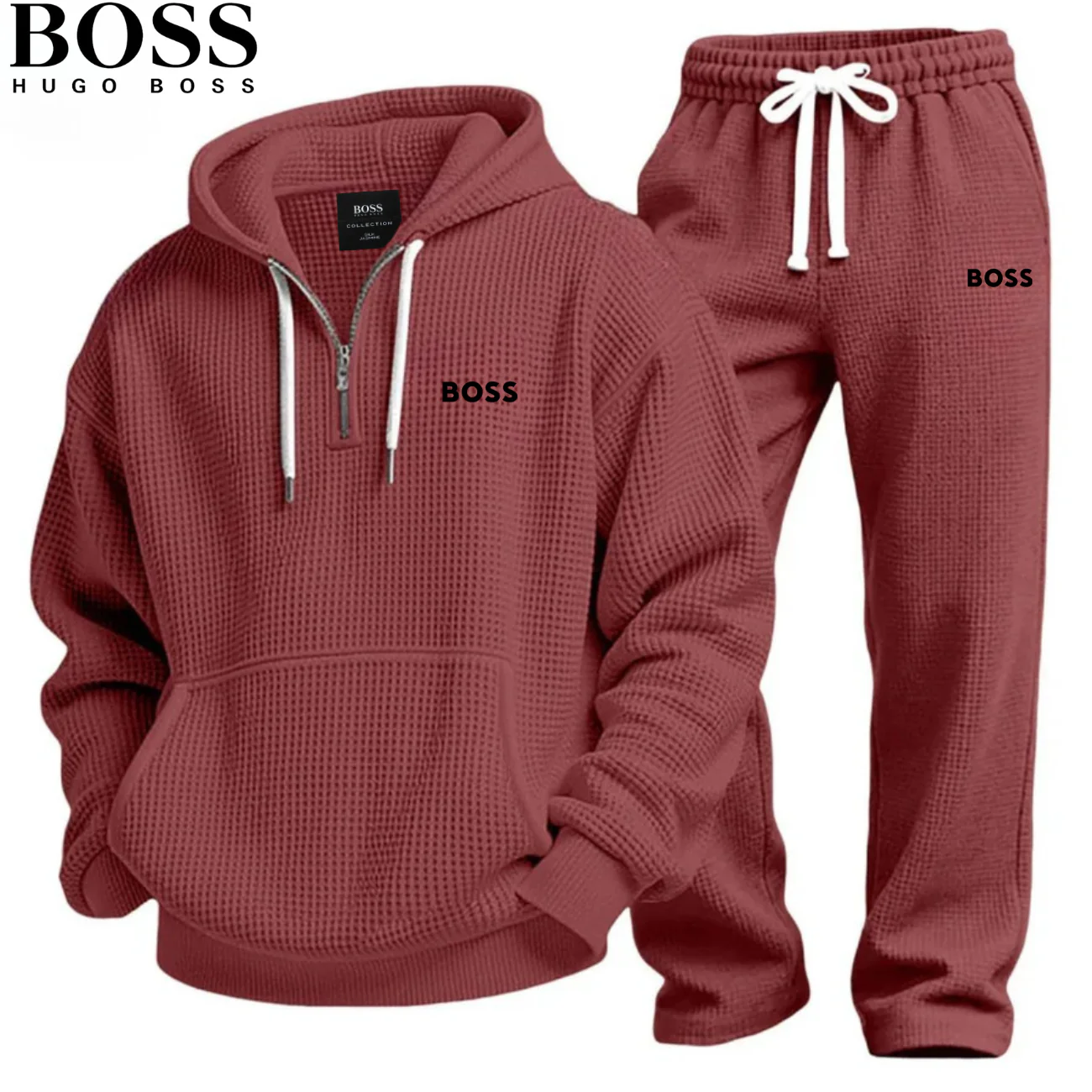 2026 Casual Waffle Textured Tracksuit || CLEARANCE PRICE - Image 4
