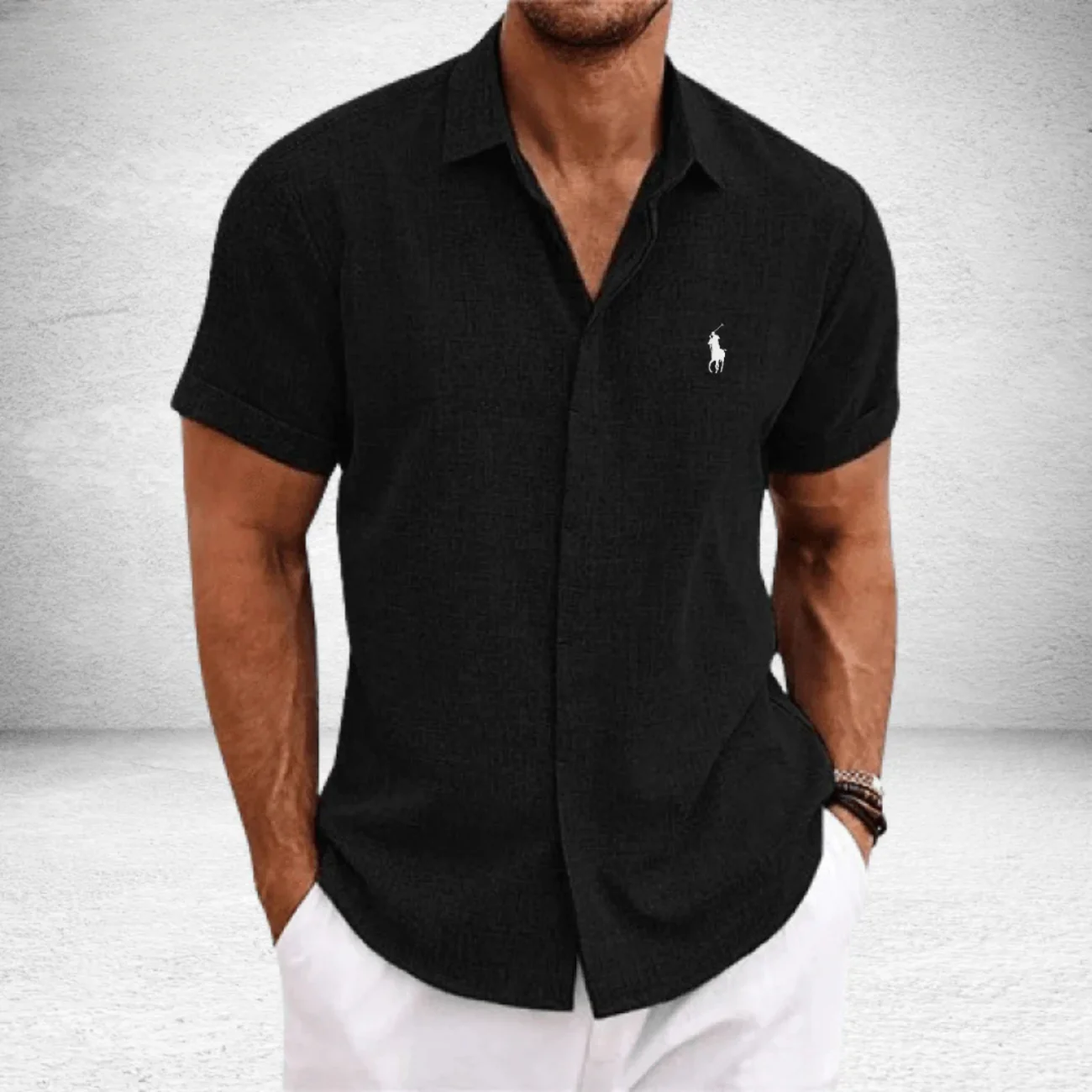 2026 Classic Linen Blend Short Sleeve Shirt - Clearance Sale