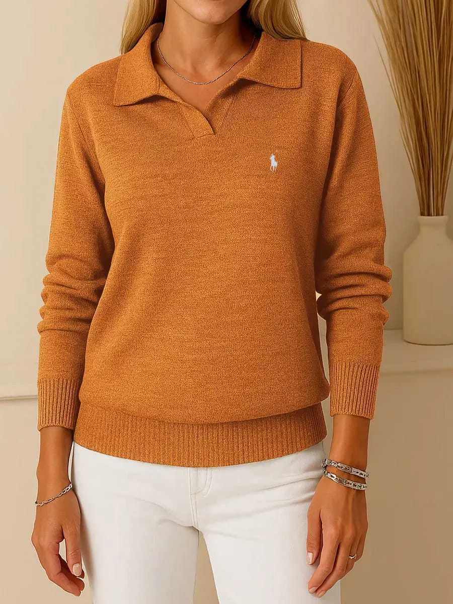 2026 Elegant Knit Collared Sweater - Clearance Sale