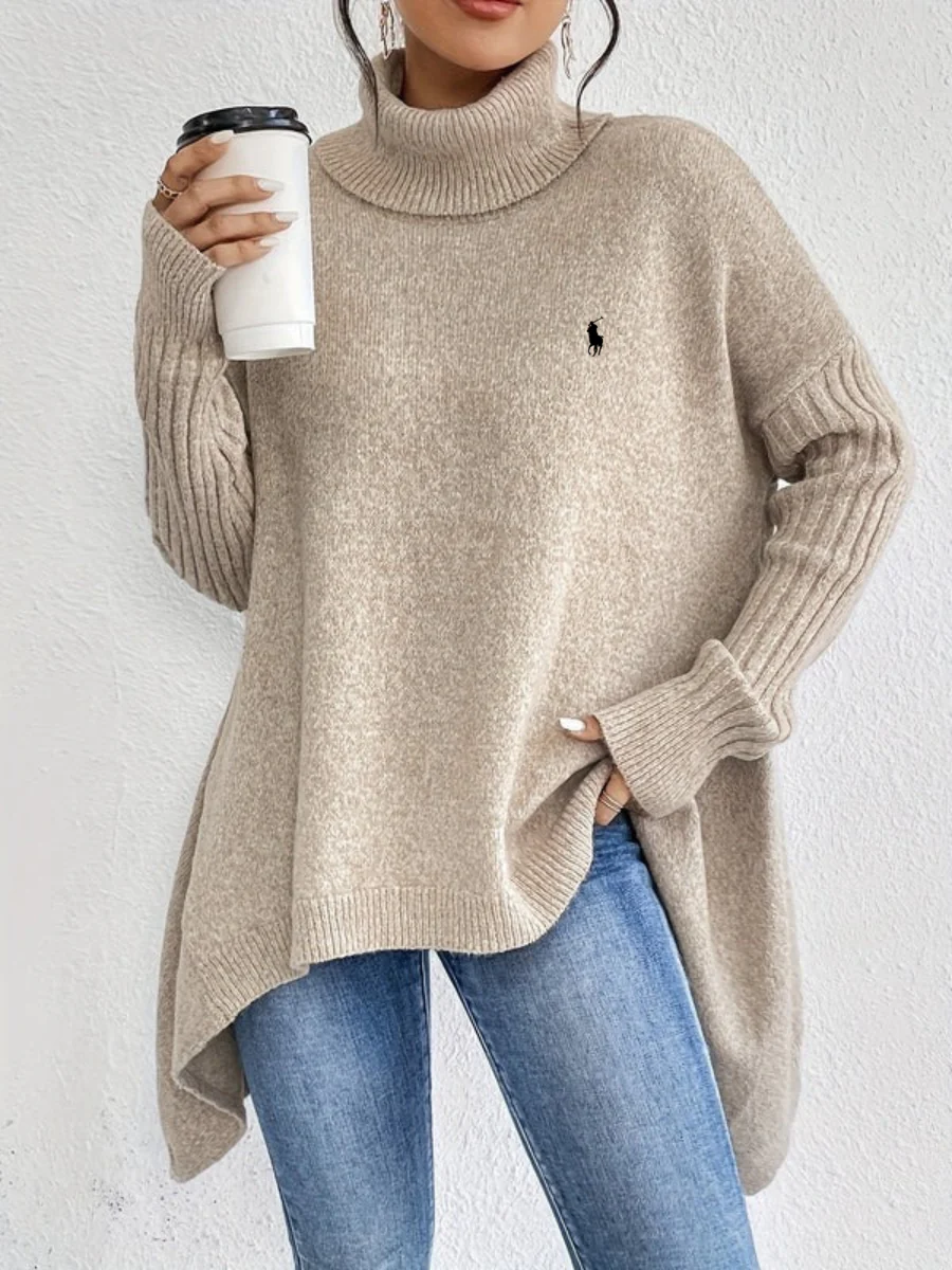 2026 Elegant Oversized Turtleneck Knit Sweater - Clearance Sale