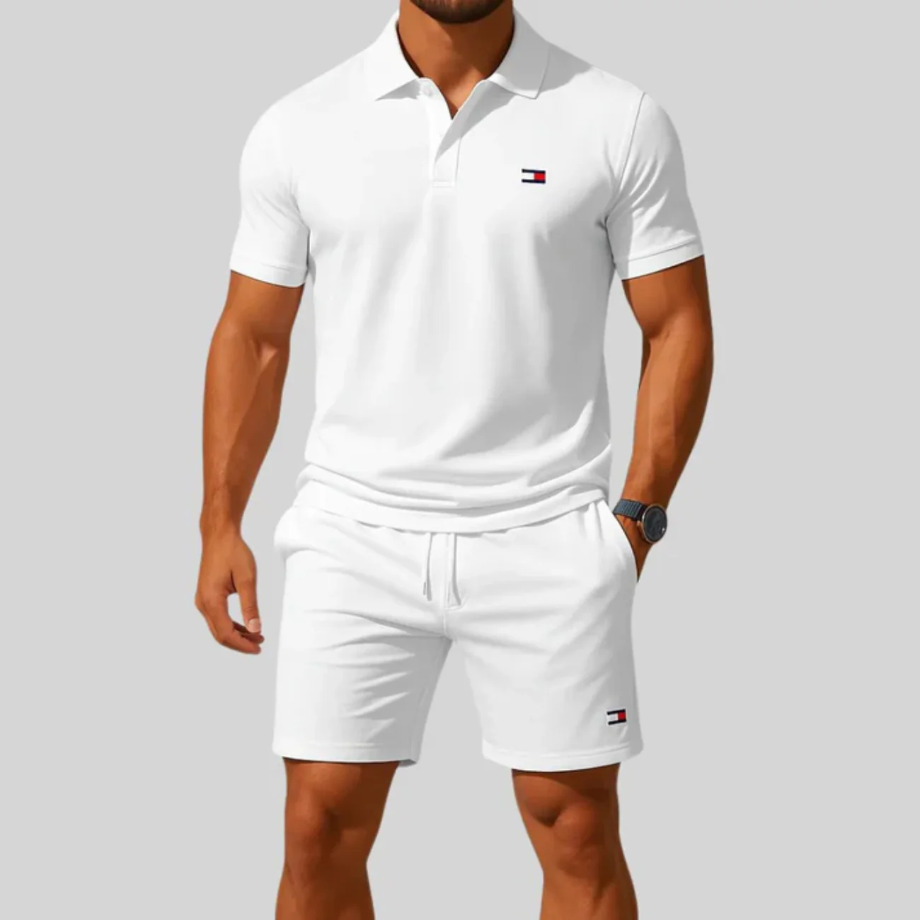 2026 Essential Slim Fit Polo & Shorts Set - Clearance Sale - Image 3