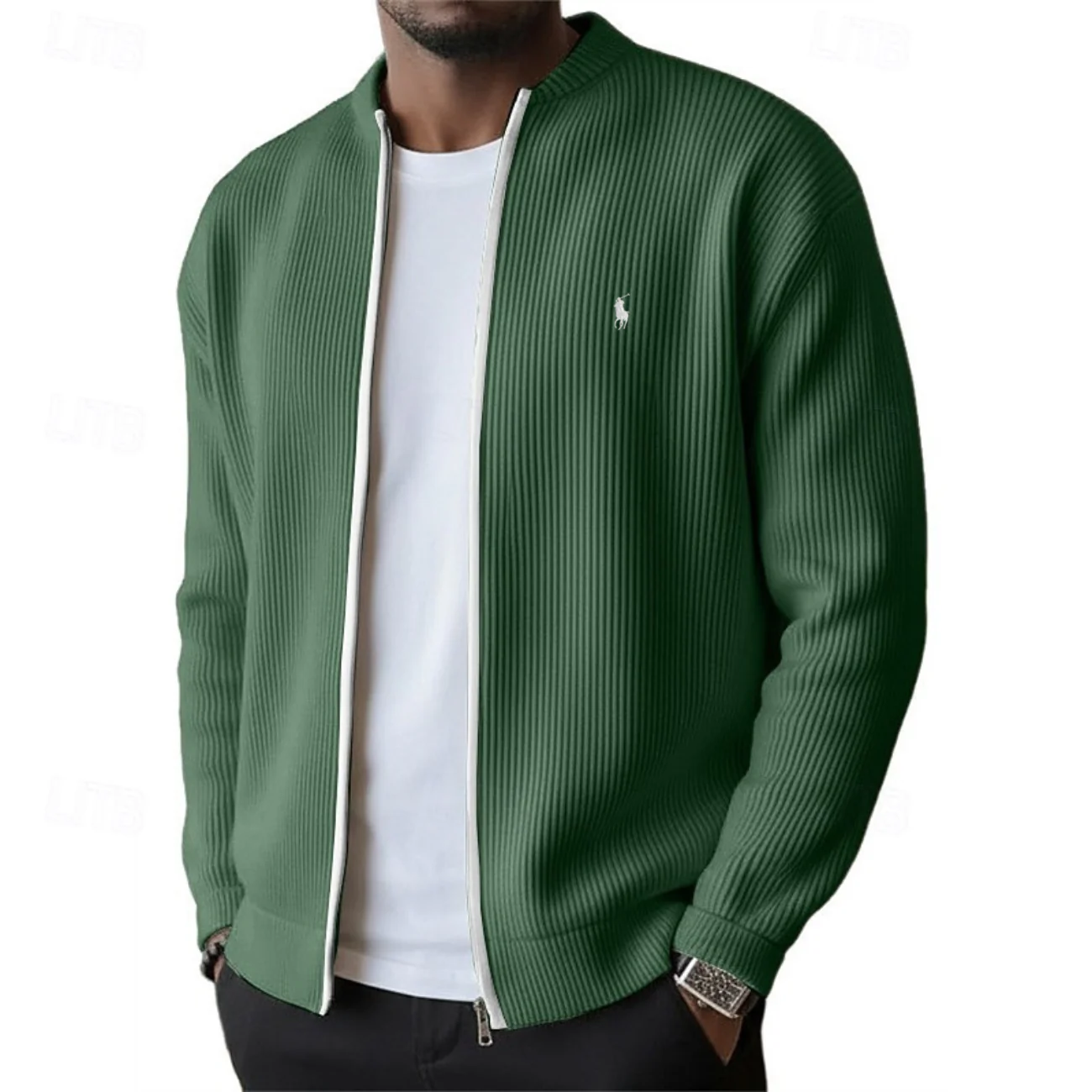 2026 Men's Ribbed Zip-Up Sweater - Clearance Sale - Image 7