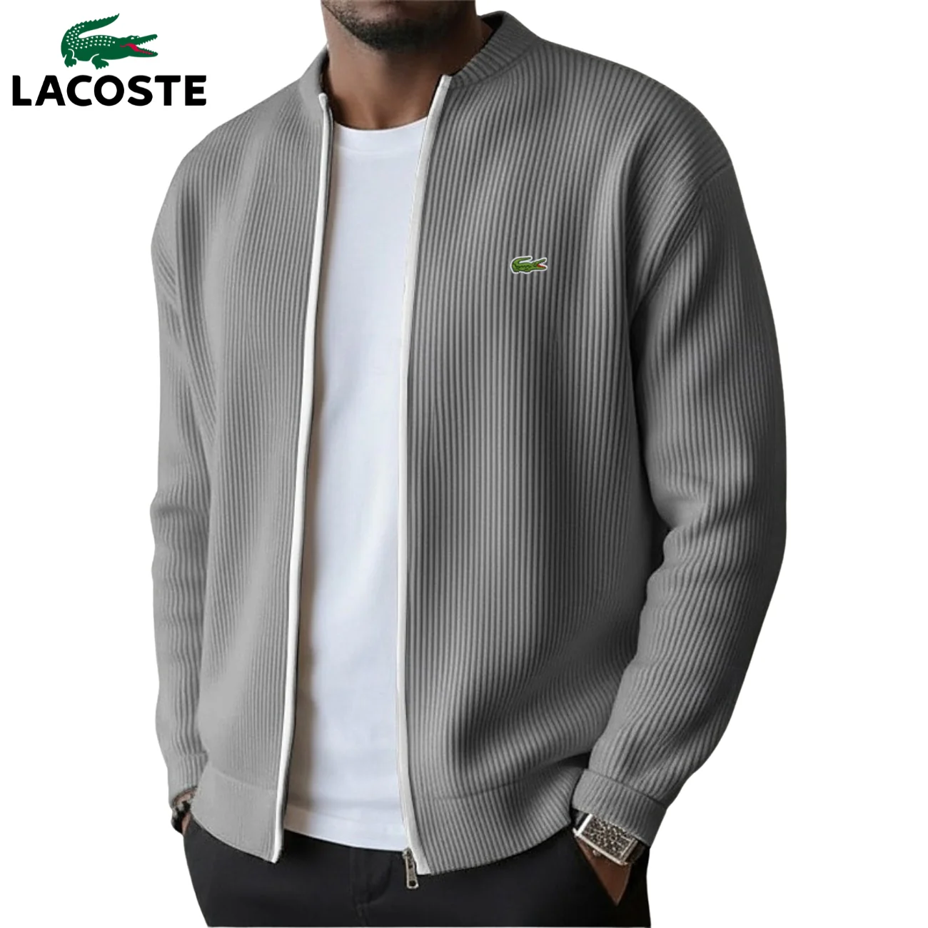 2026 Men's Ribbed Zip-Up Sweater - Clearance Sale - Image 5