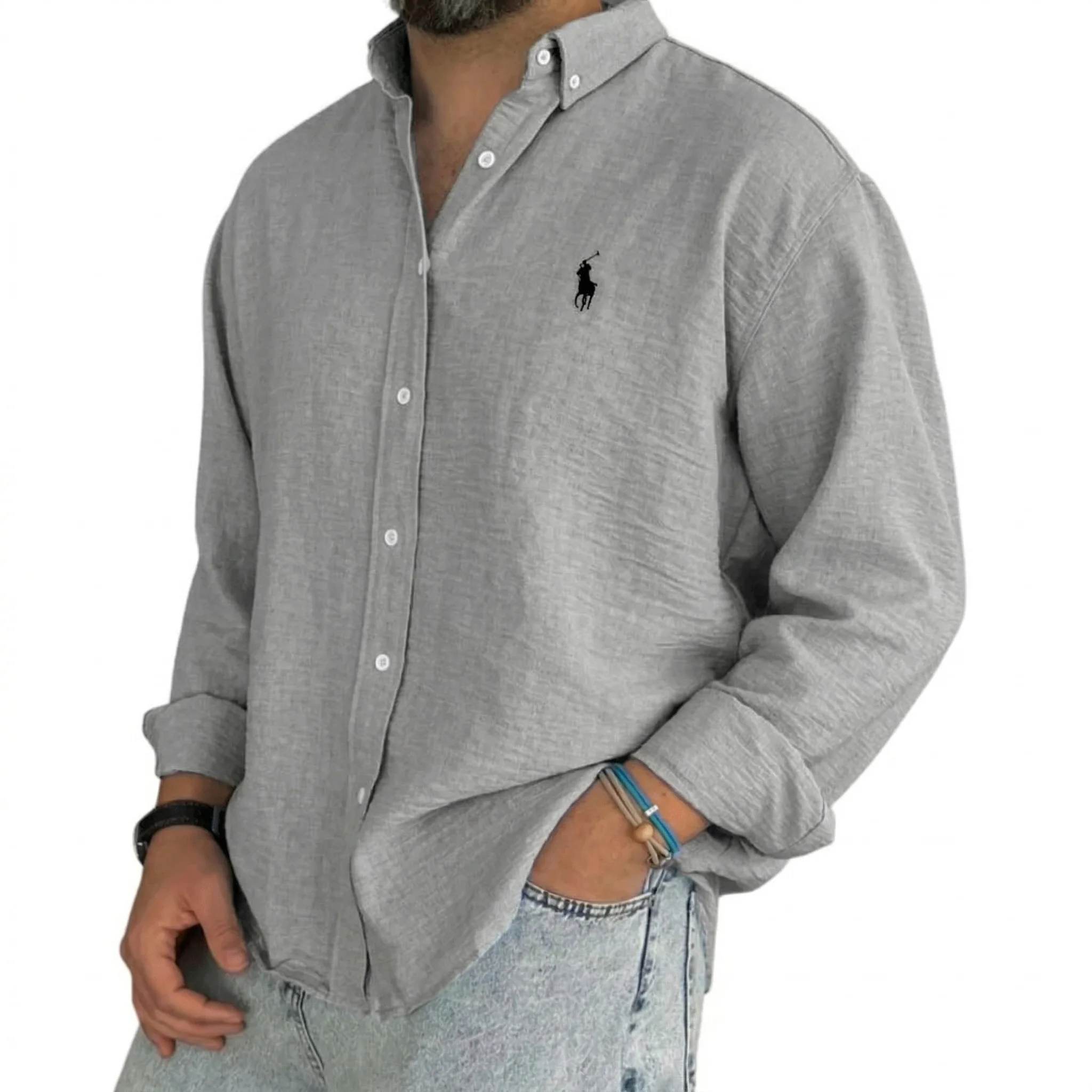 2026 Minimal Textured Button Shirt - Clearance Sale - Image 3
