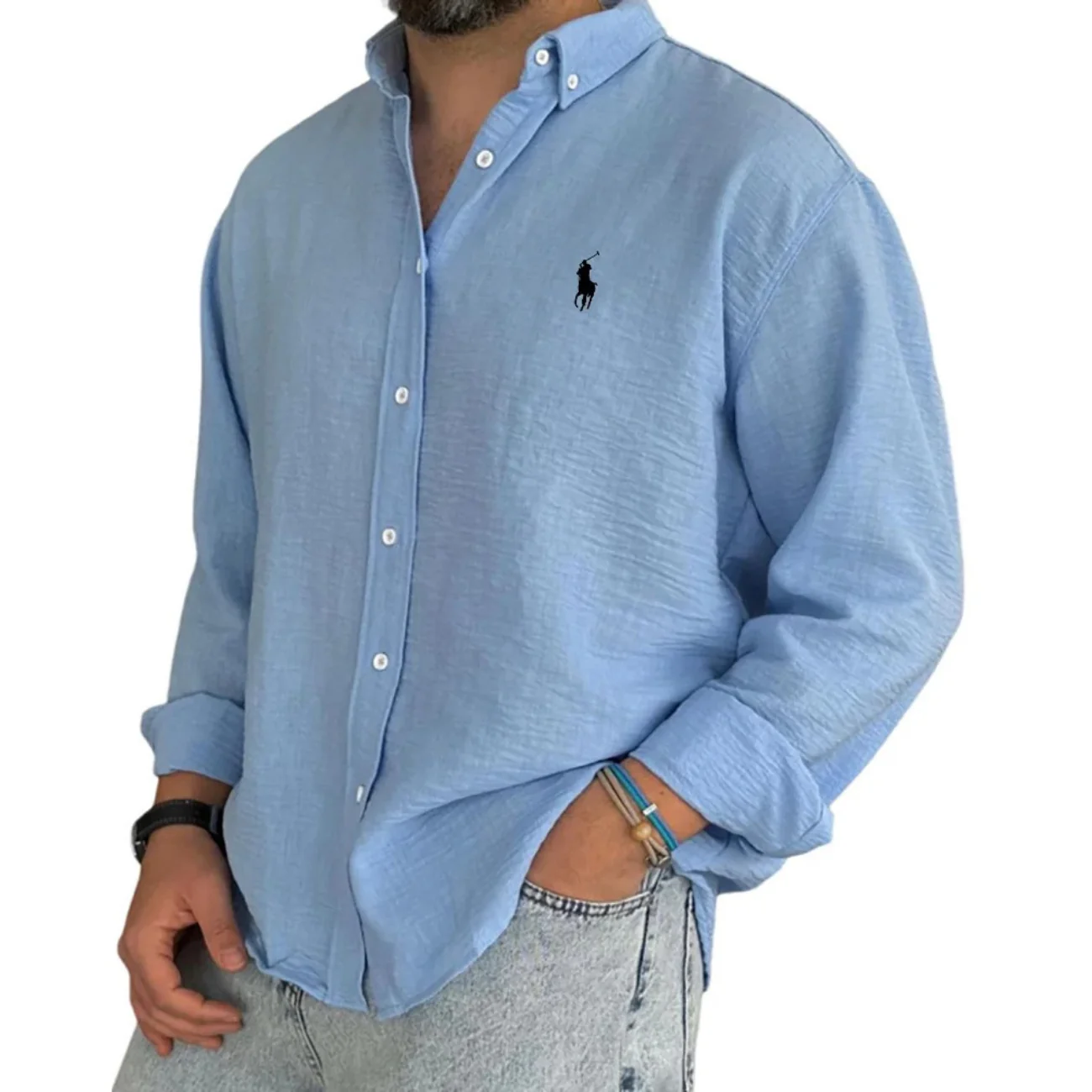 2026 Minimal Textured Button Shirt - Clearance Sale - Image 4