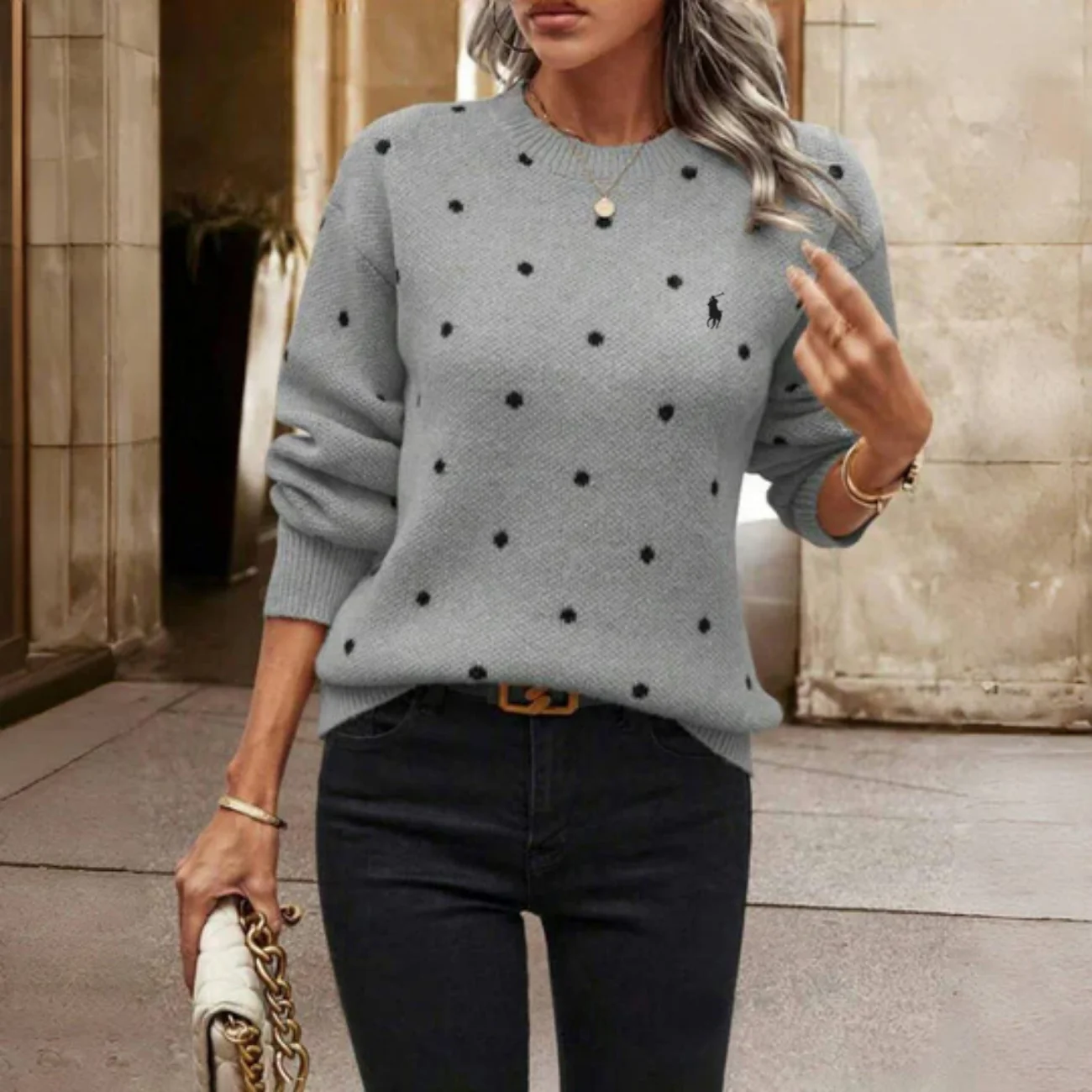 2026 Polka Dot Knit Sweater - Clearance Sale - Image 3