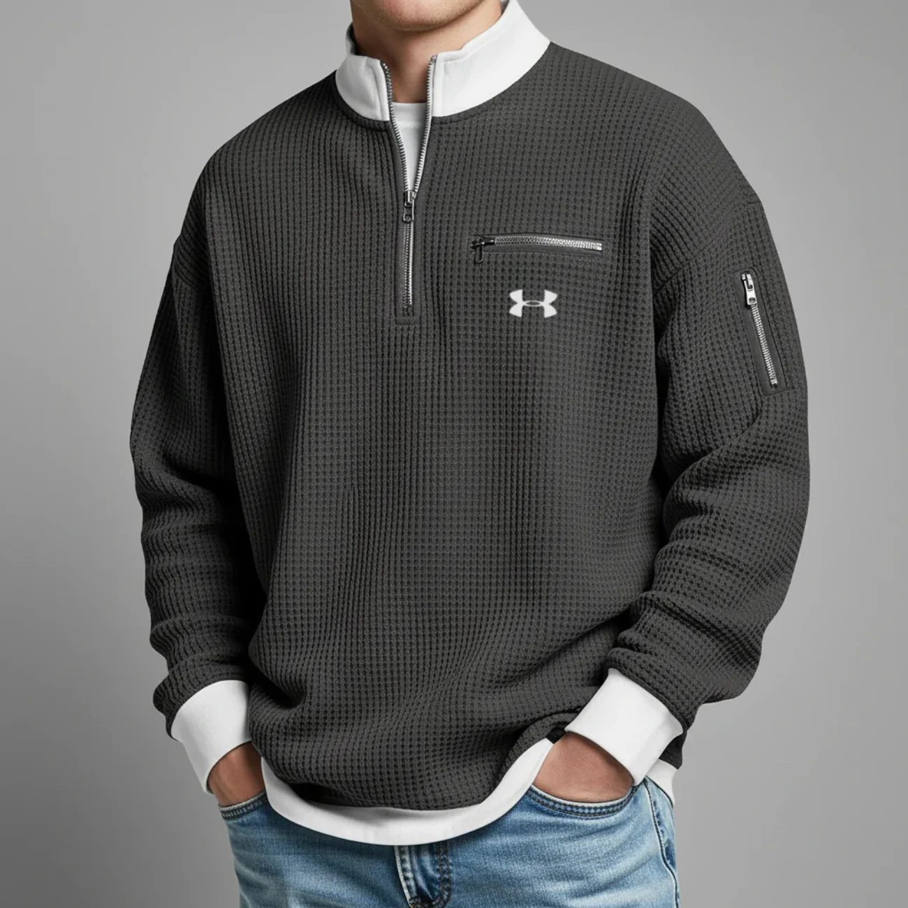 2026 Quarter-Zip Waffle Pullover - Clearance Sale
