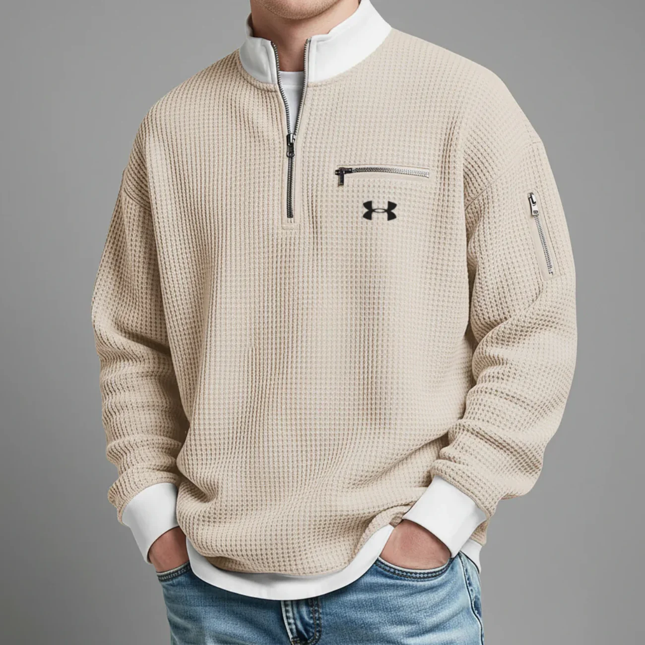 2026 Quarter-Zip Waffle Pullover - Clearance Sale - Image 2