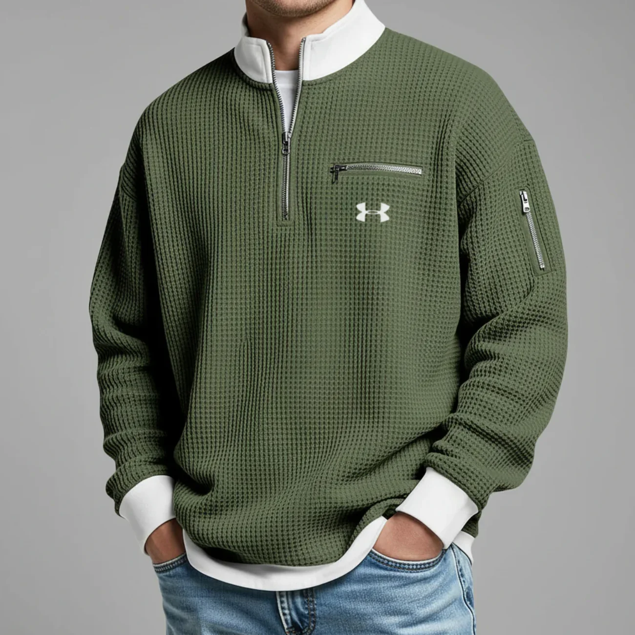2026 Quarter-Zip Waffle Pullover - Clearance Sale - Image 3