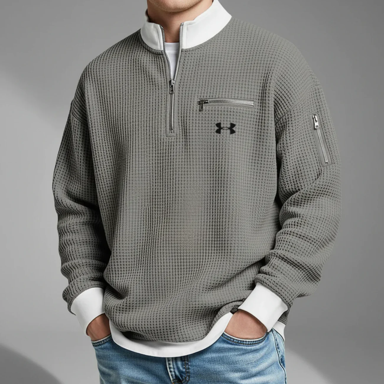 2026 Quarter-Zip Waffle Pullover - Clearance Sale - Image 4