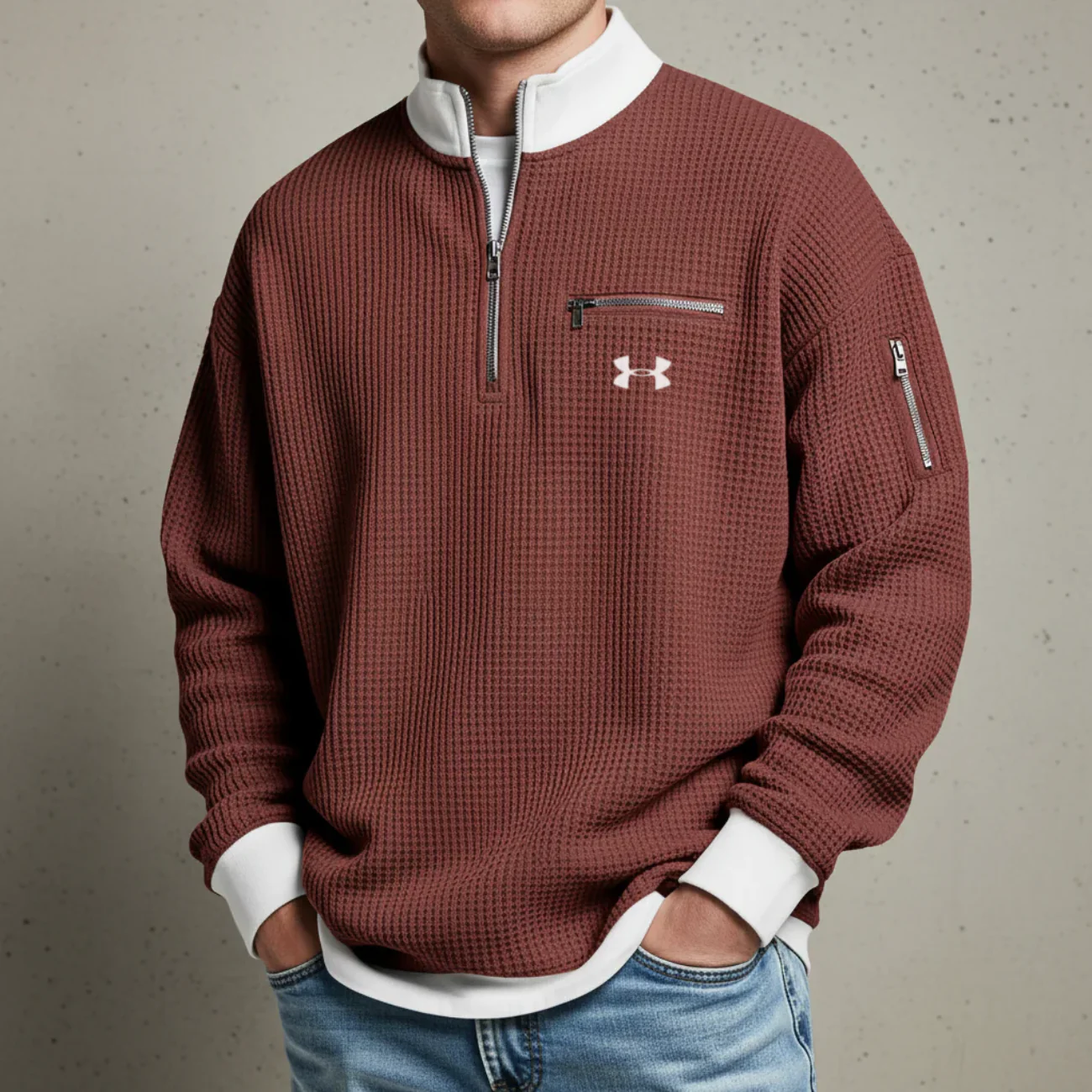 2026 Quarter-Zip Waffle Pullover - Clearance Sale - Image 8