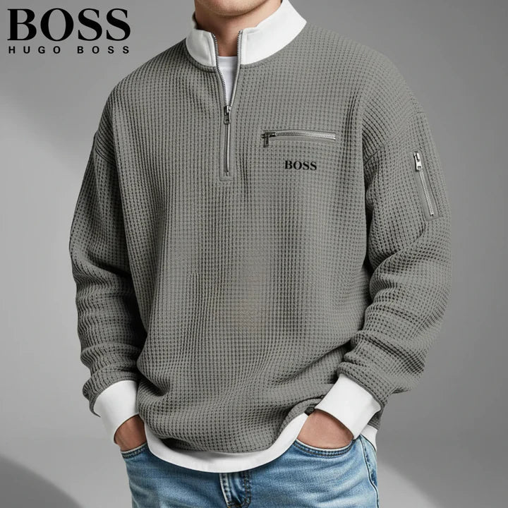2026 Quarter-Zip Waffle Pullover || Clearance Sale - Image 4