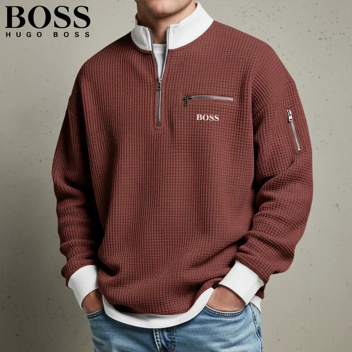 2026 Quarter-Zip Waffle Pullover || Clearance Sale - Image 8