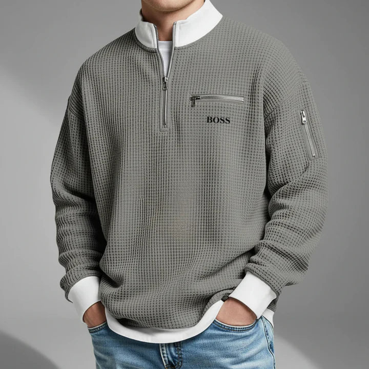 2026 Quarter-Zip Waffle Pullover - Clearance Sale - Image 4