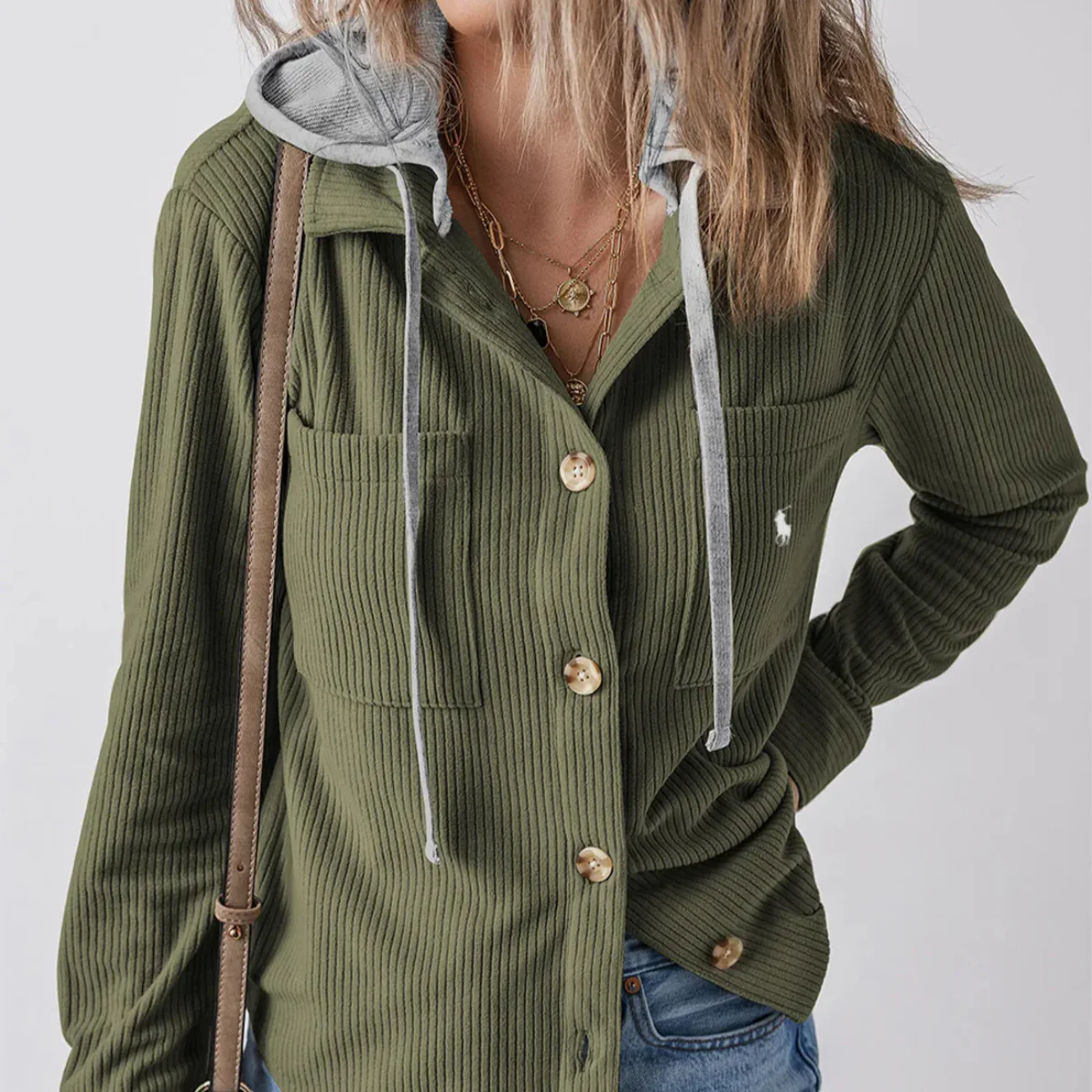 2026 Ribbed Hooded Button Cardigan - Clearance Sale - Image 6