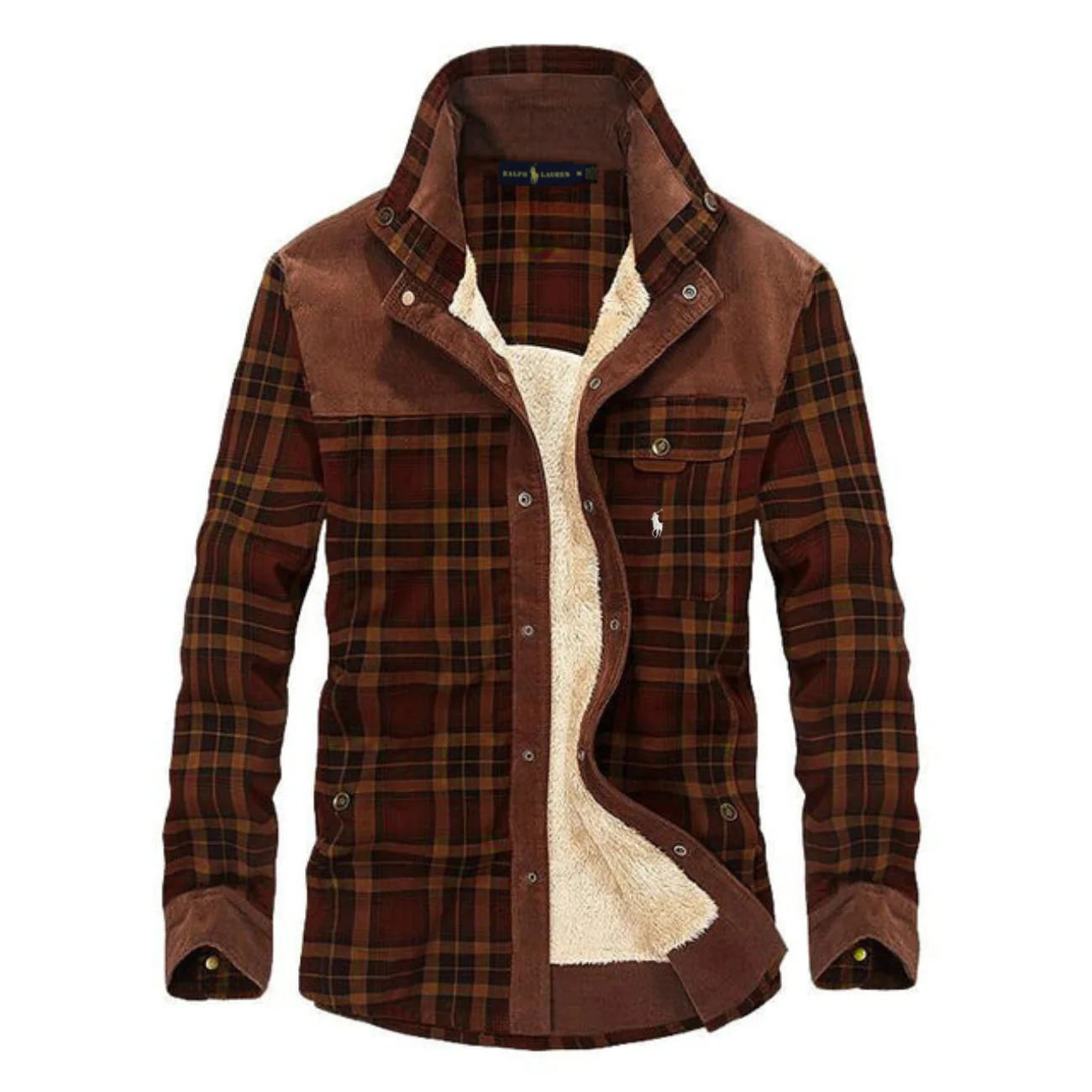 2026 Sherpa-Lined Plaid Field Jacket - Clearance Sale - Image 3