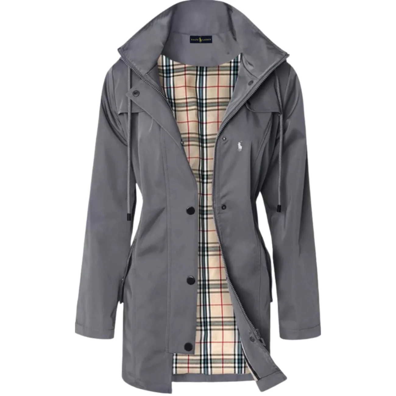 2026 Sleek Checkered Hooded Jacket - Clearance Sale - Image 7