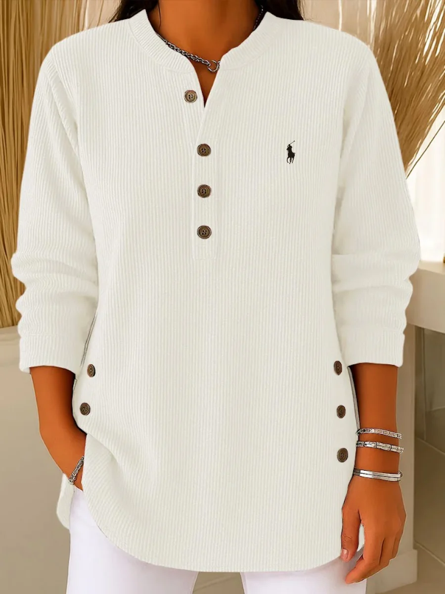 2026 Soft Knit Button Detail Top - CLEARANCE SALE - Image 2
