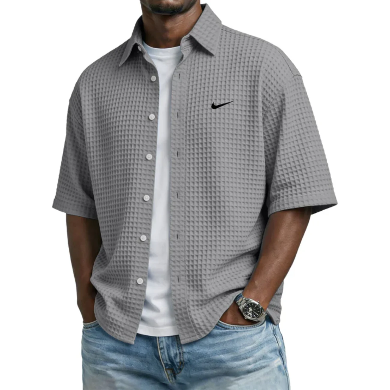 2026 Textured Summer Button Shirt - Clearance Sale - Image 5