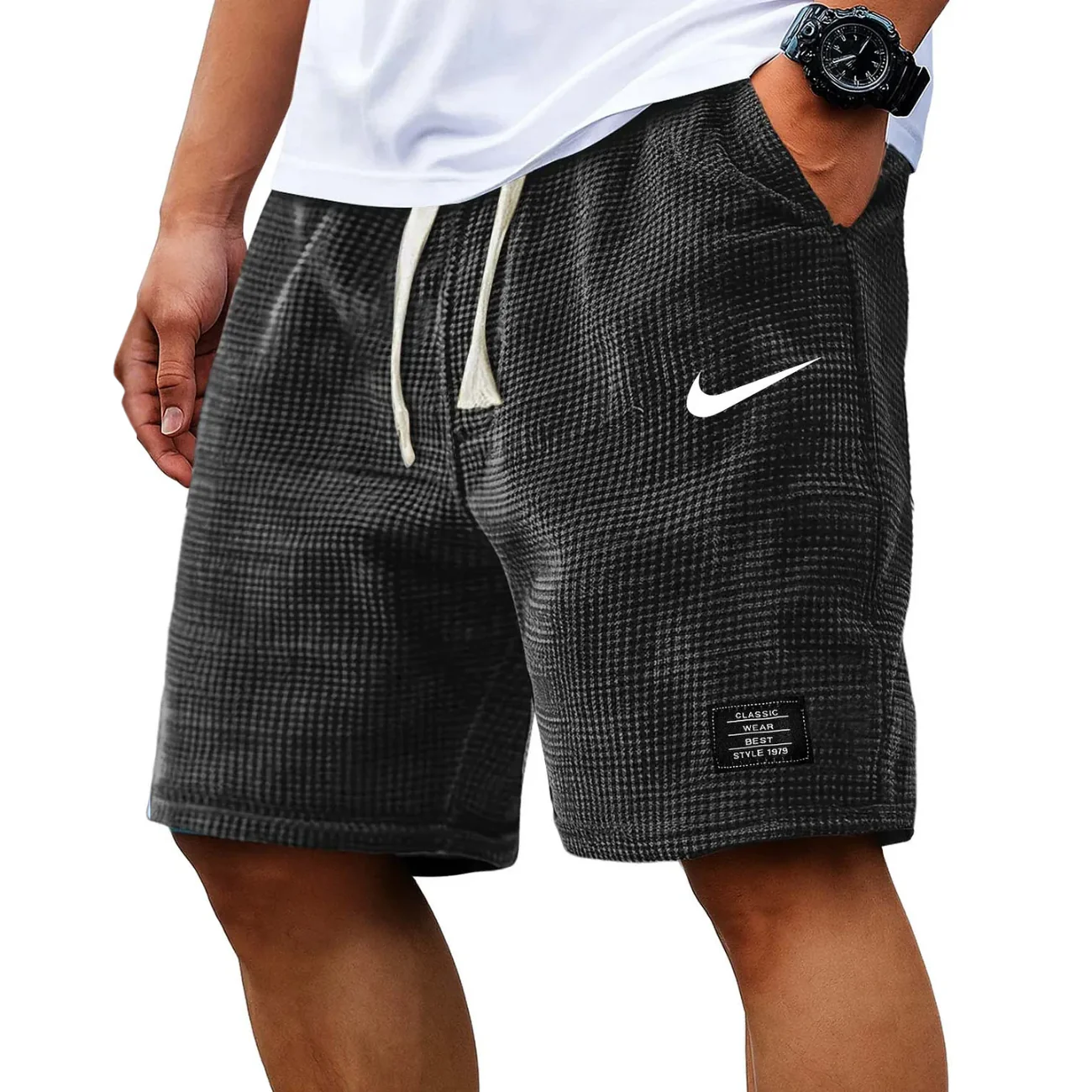 2026 Textured Waffle Knit Shorts - Clearance Sale