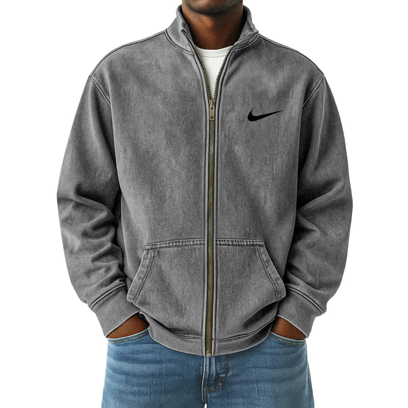 2026 Vintage Washed Zip Jacket - Clearance Sale - Image 2