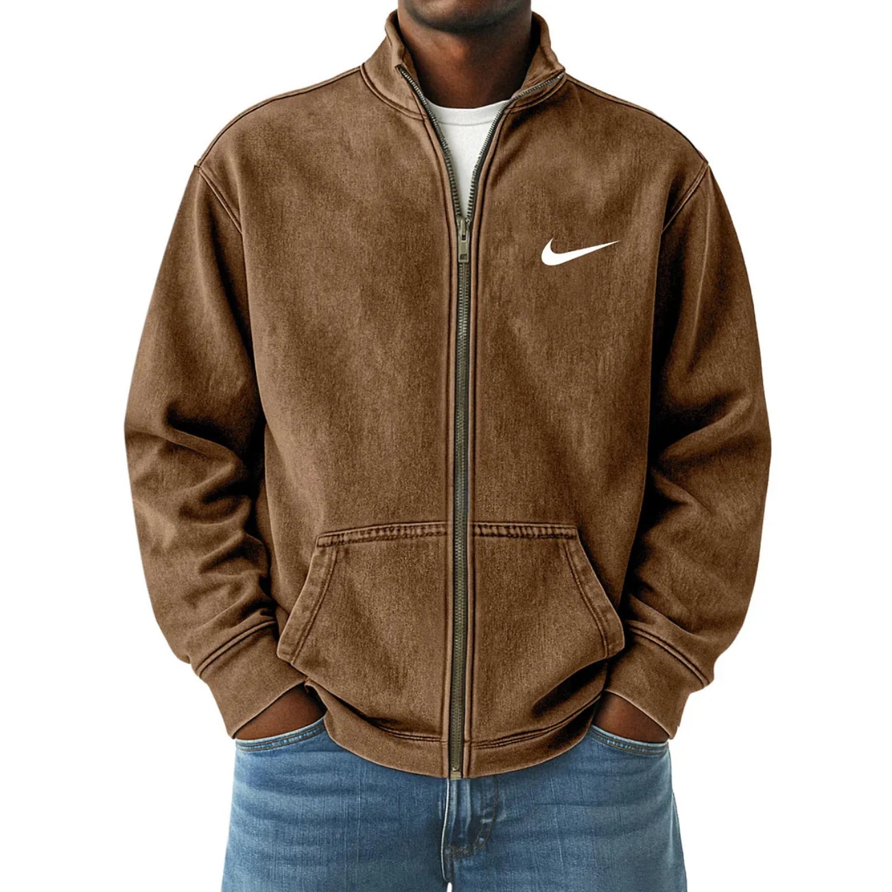 2026 Vintage Washed Zip Jacket - Clearance Sale - Image 4