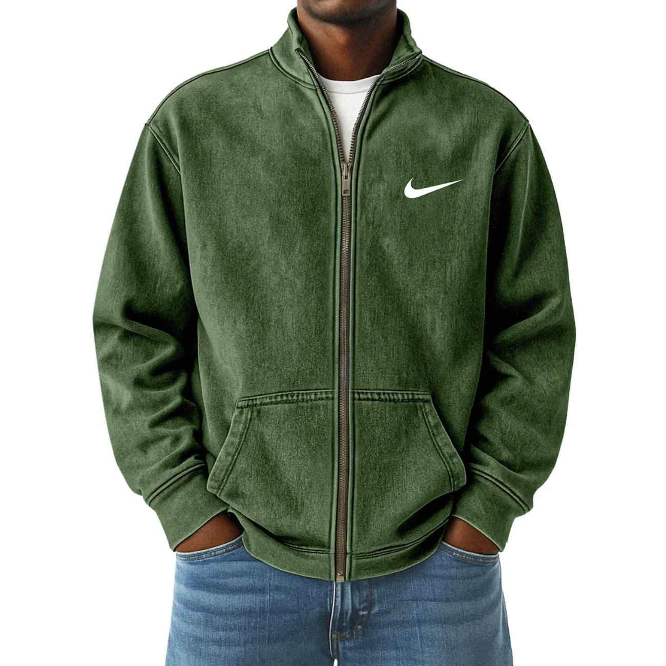 2026 Vintage Washed Zip Jacket - Clearance Sale - Image 5