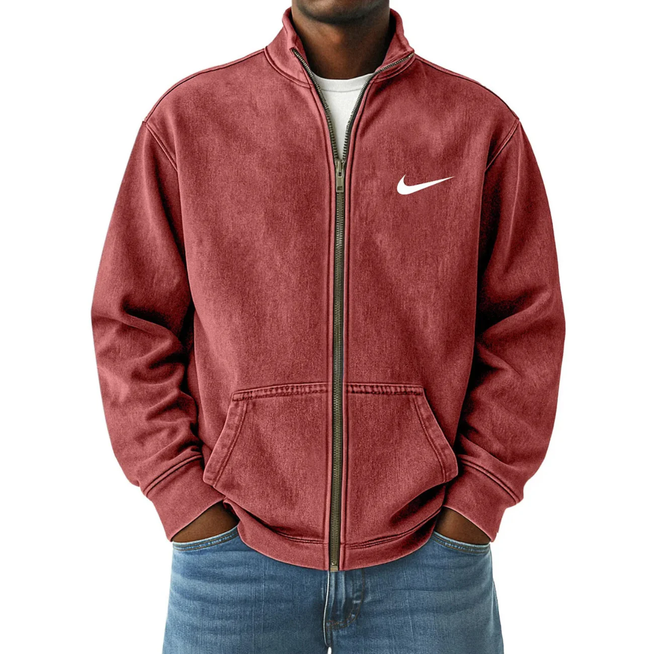 2026 Vintage Washed Zip Jacket - Clearance Sale - Image 7