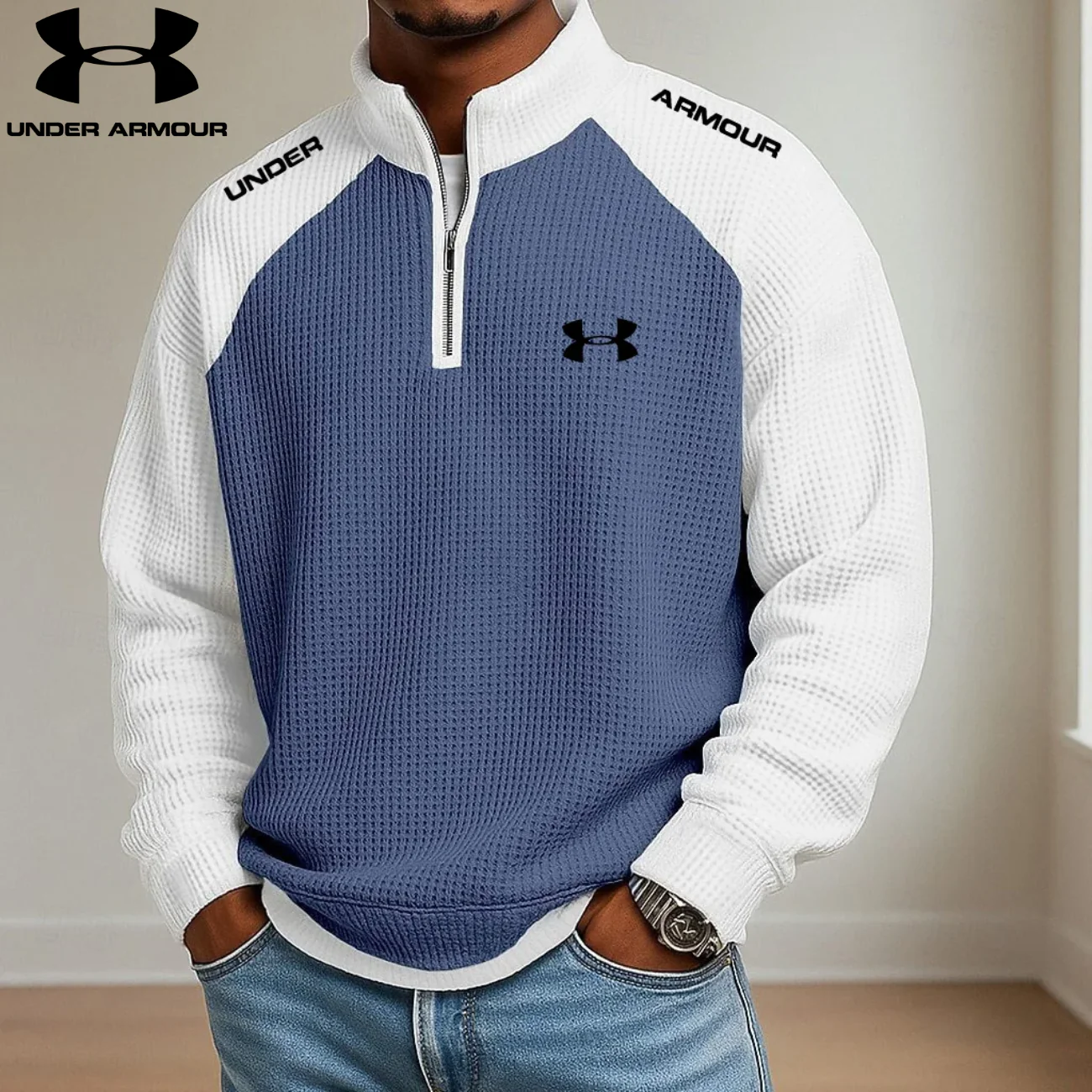 2026 Waffle-Knit Half-Zip Pullover || Clearance Sale - Image 2