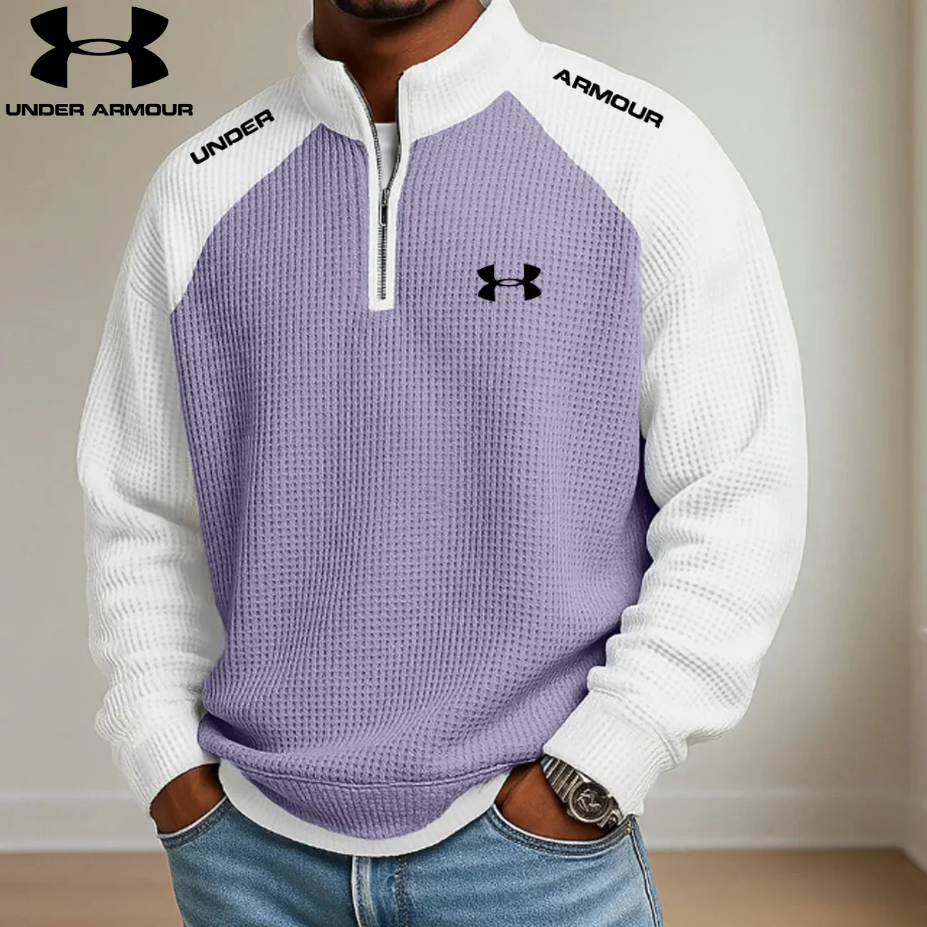 2026 Waffle-Knit Half-Zip Pullover || Clearance Sale - Image 3