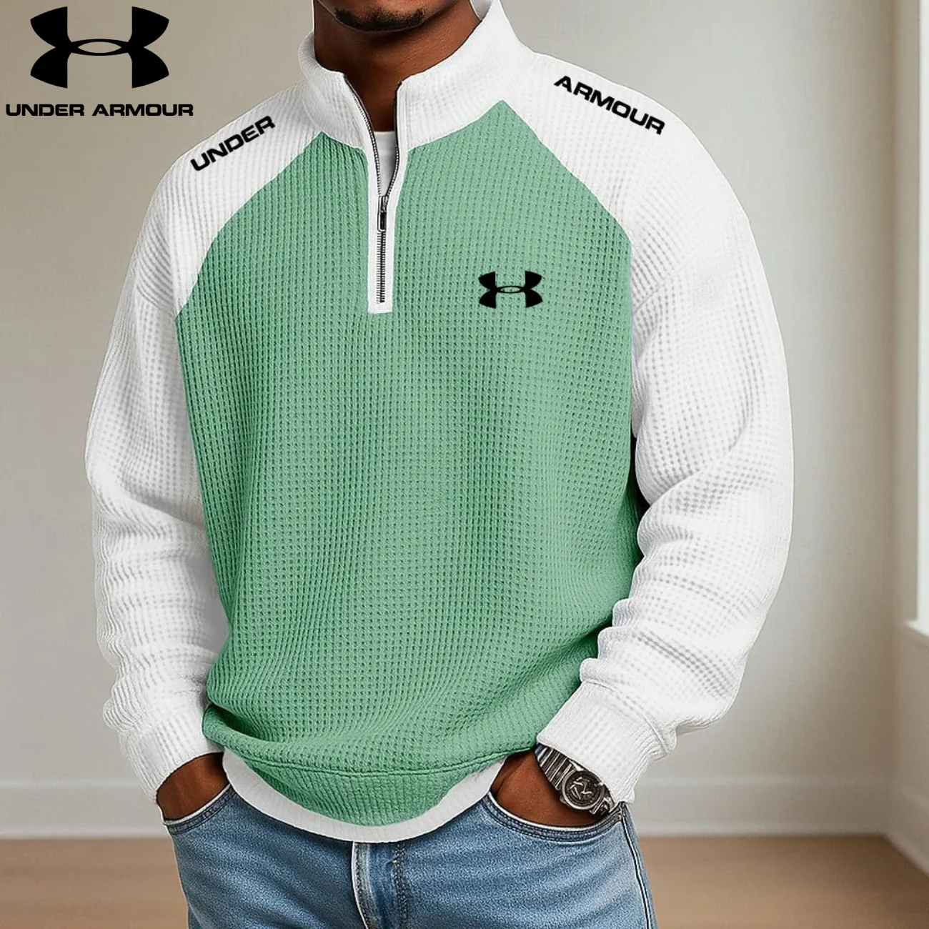 2026 Waffle-Knit Half-Zip Pullover || Clearance Sale - Image 4