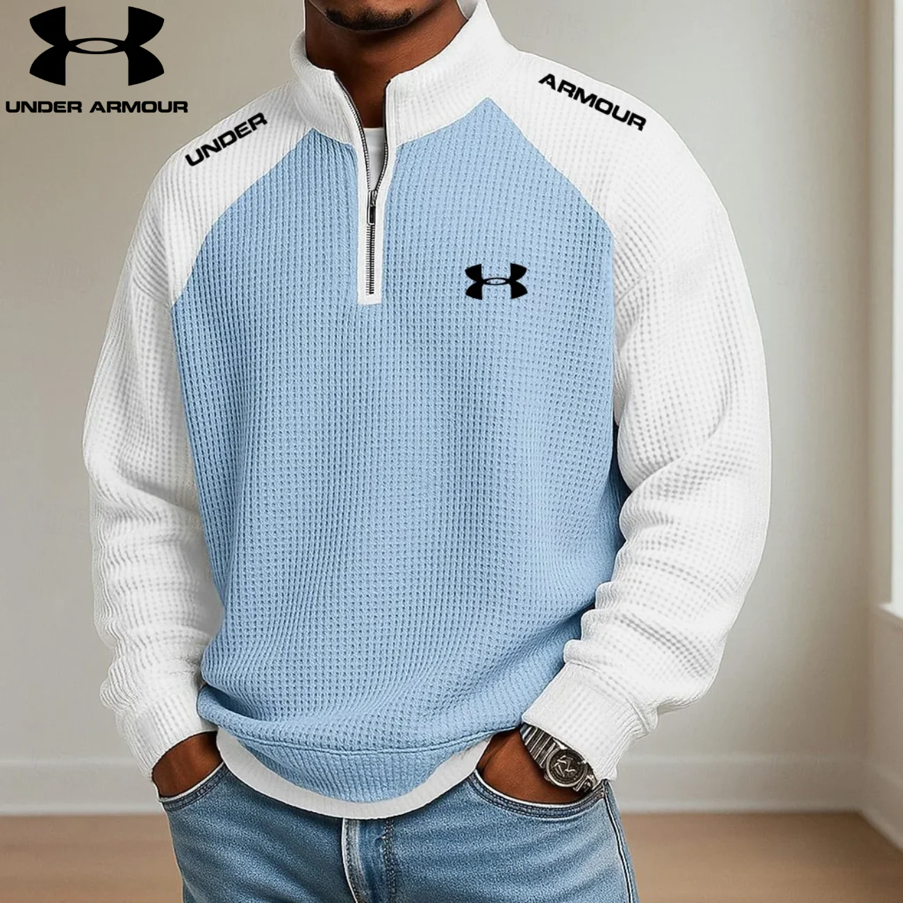 2026 Waffle-Knit Half-Zip Pullover || Clearance Sale - Image 5