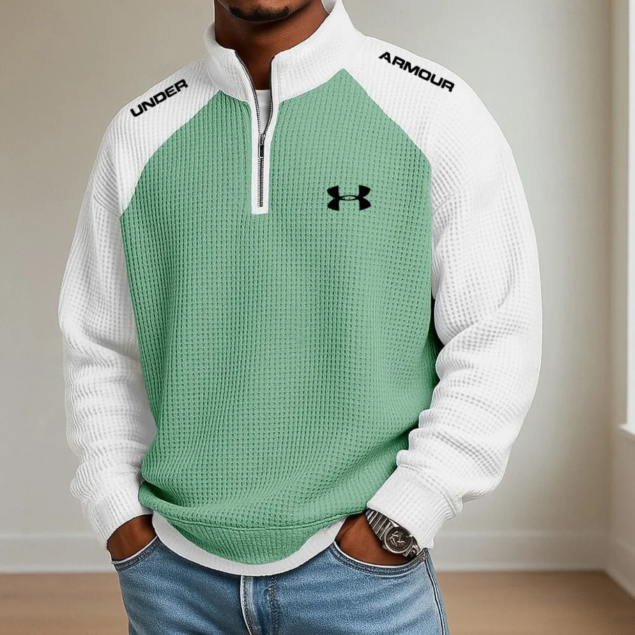 2026 Waffle-Knit Half-Zip Pullover - Clearance Sale - Image 4