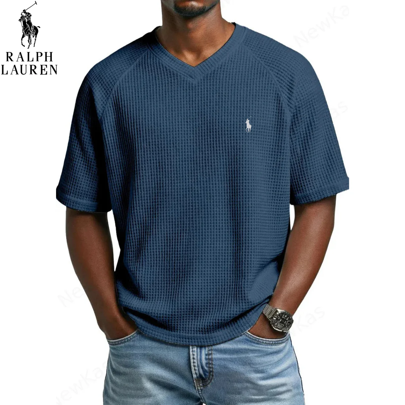 2026 Waffle Knit V-Neck Tee || Clearance Sale - Image 10