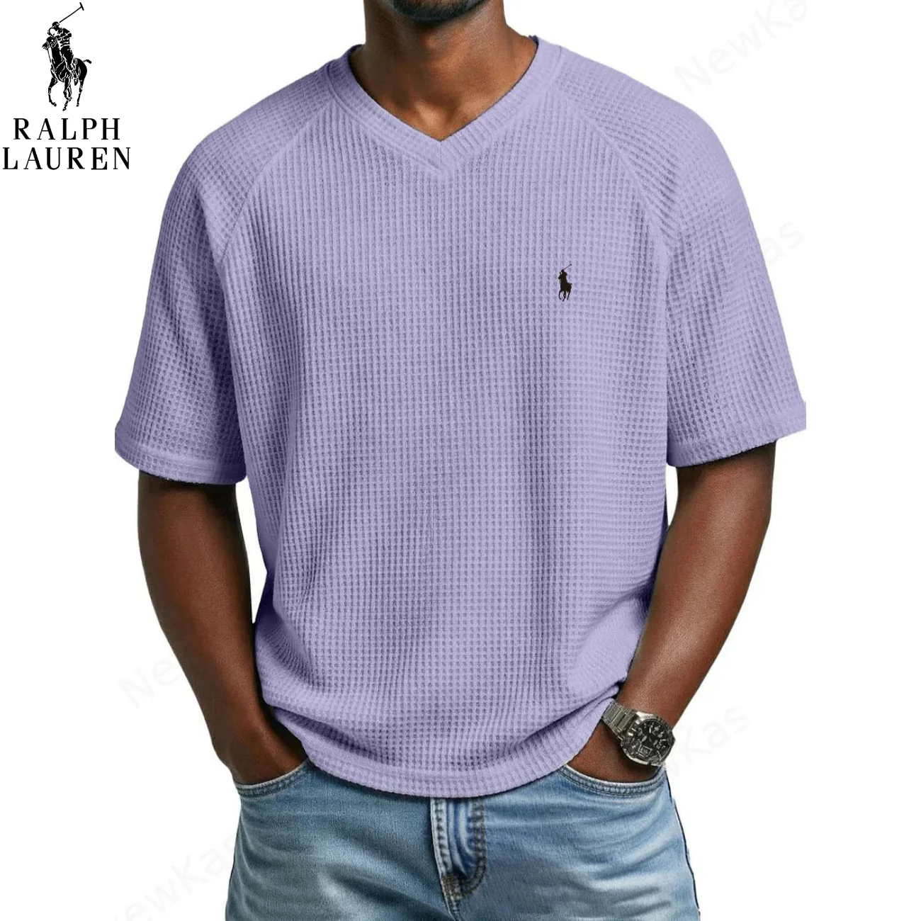 2026 Waffle Knit V-Neck Tee || Clearance Sale - Image 8