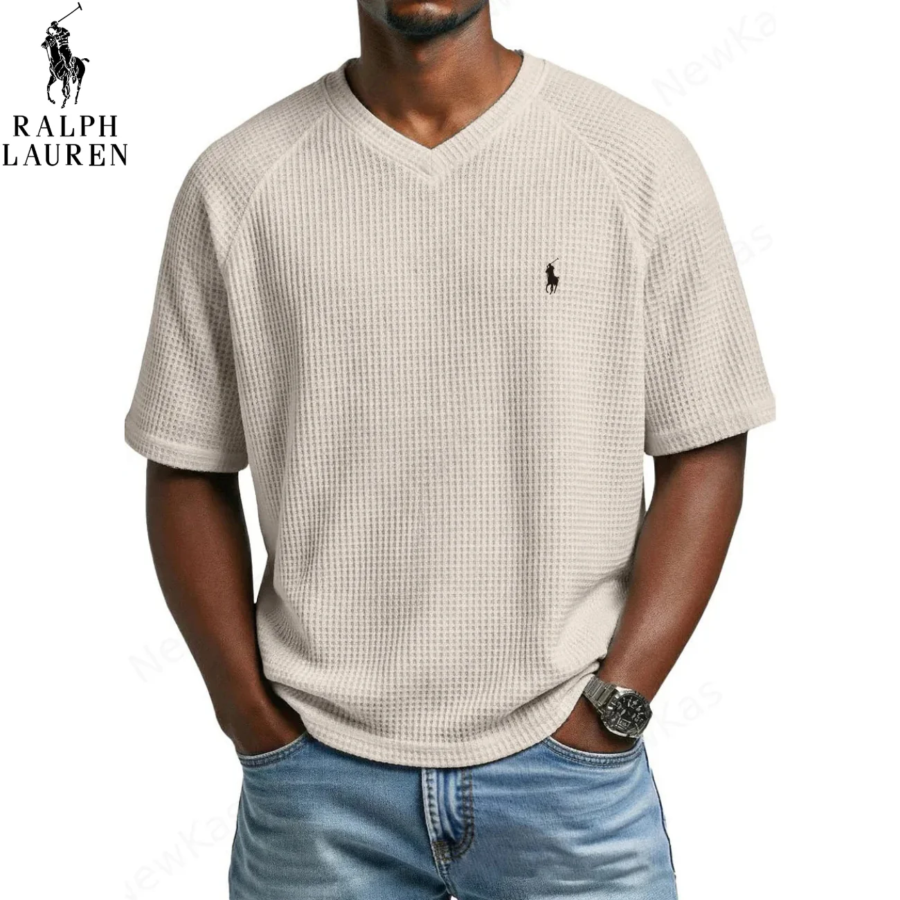 2026 Waffle Knit V-Neck Tee || Clearance Sale - Image 9