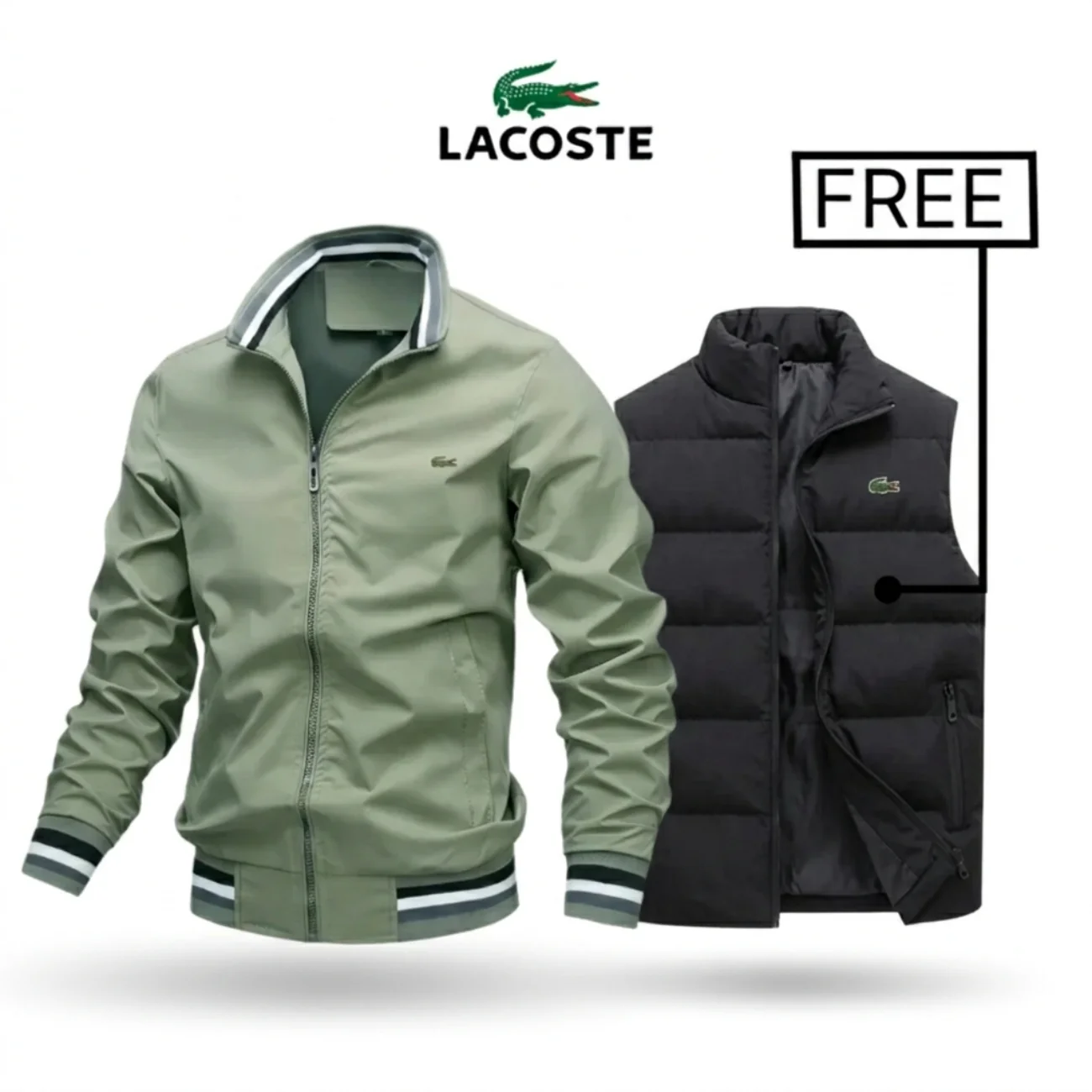 2026 Zip-Up Jacket + Thermal Vest – Buy 1 Get 1 Free || Clearance Sale - Image 2