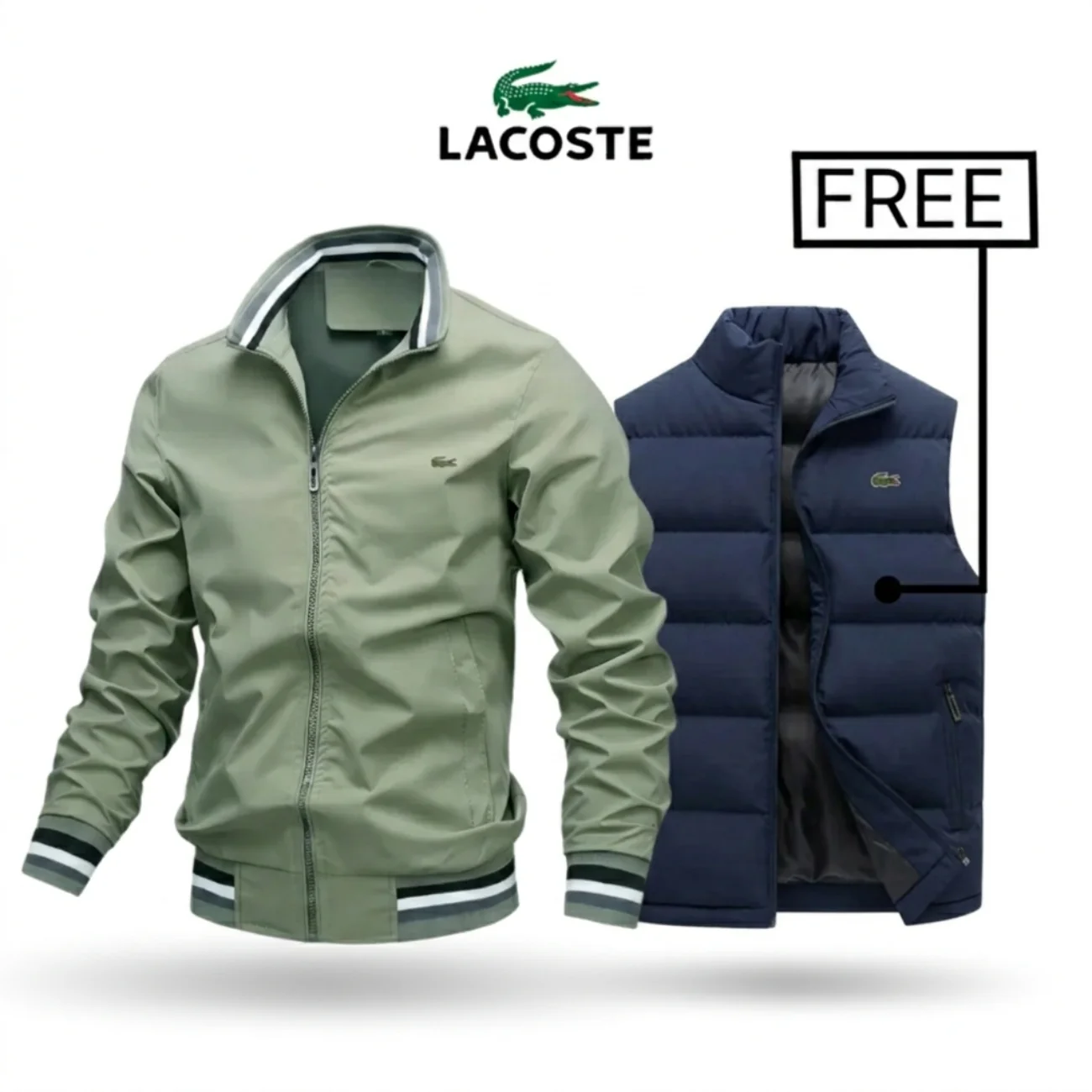 2026 Zip-Up Jacket + Thermal Vest – Buy 1 Get 1 Free || Clearance Sale - Image 3