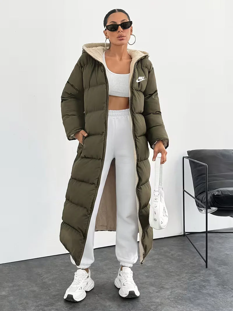 Long Puffer Coat with Hood and Sherpa Lining - CLEARANCE PRICE - Image 6