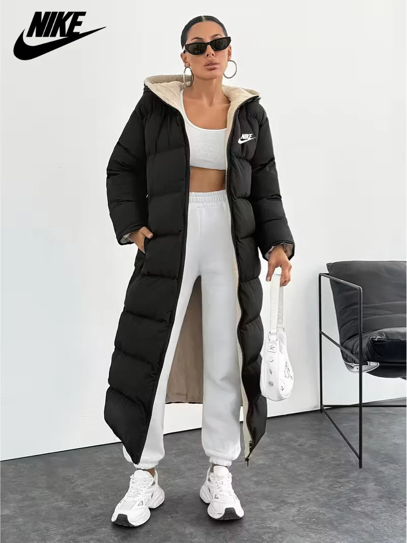 Long Puffer Coat with Hood and Sherpa Lining || CLEARANCE PRICE