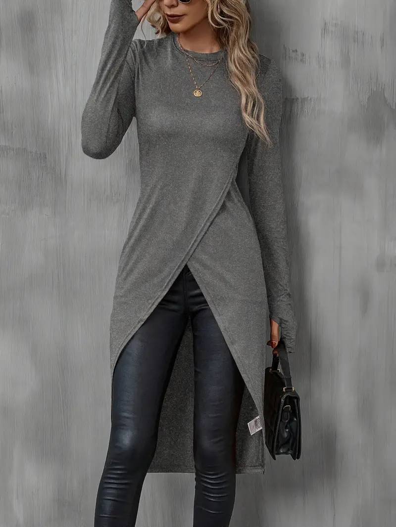 Allure Long-Sleeve Wrap Tunic - Image 10