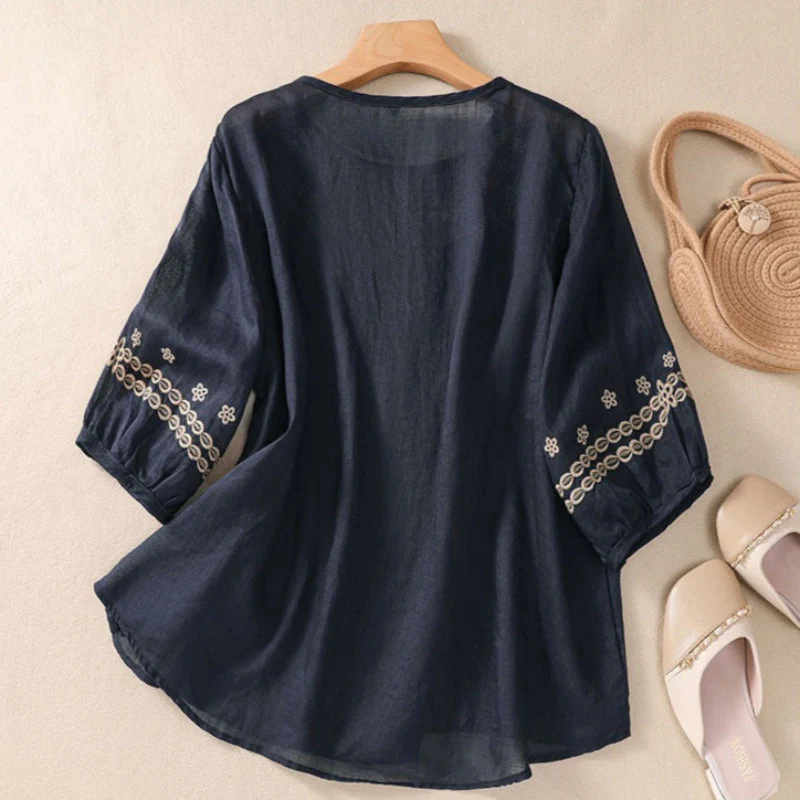 ALENA LINEN BLOUSE - Image 6