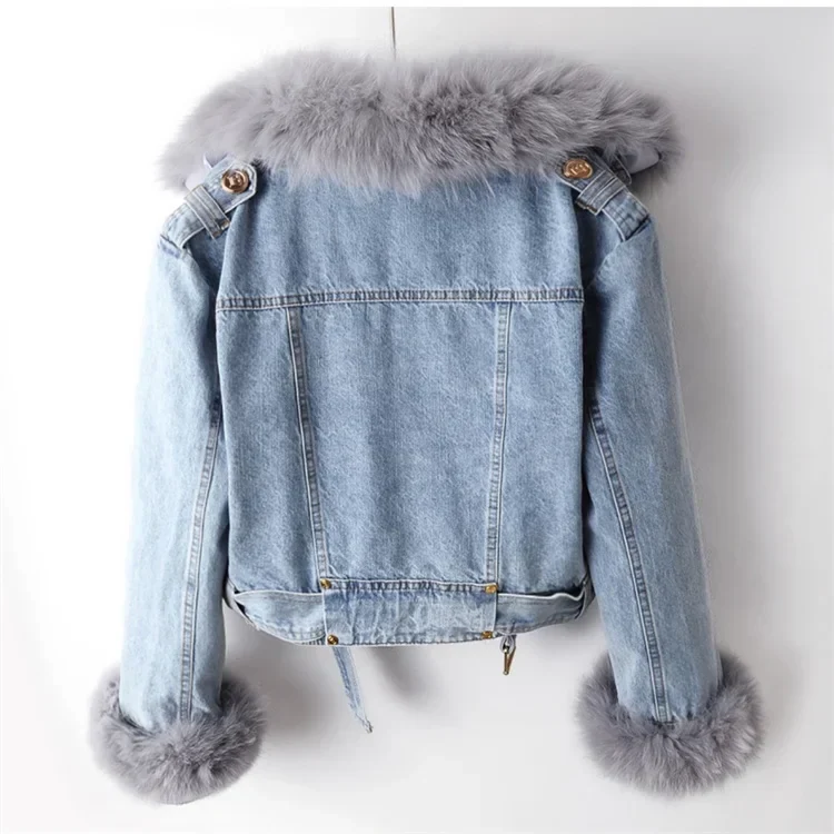 Alessia Fox Fur Denim Jacket - Image 7