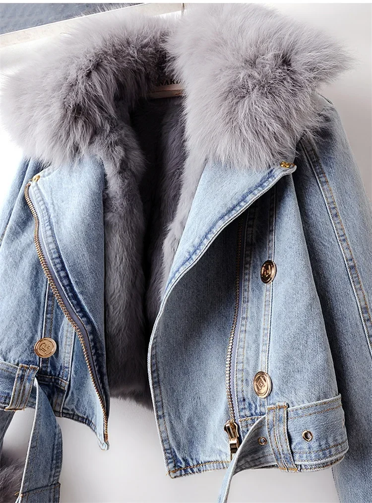 Alessia Fox Fur Denim Jacket - Image 8
