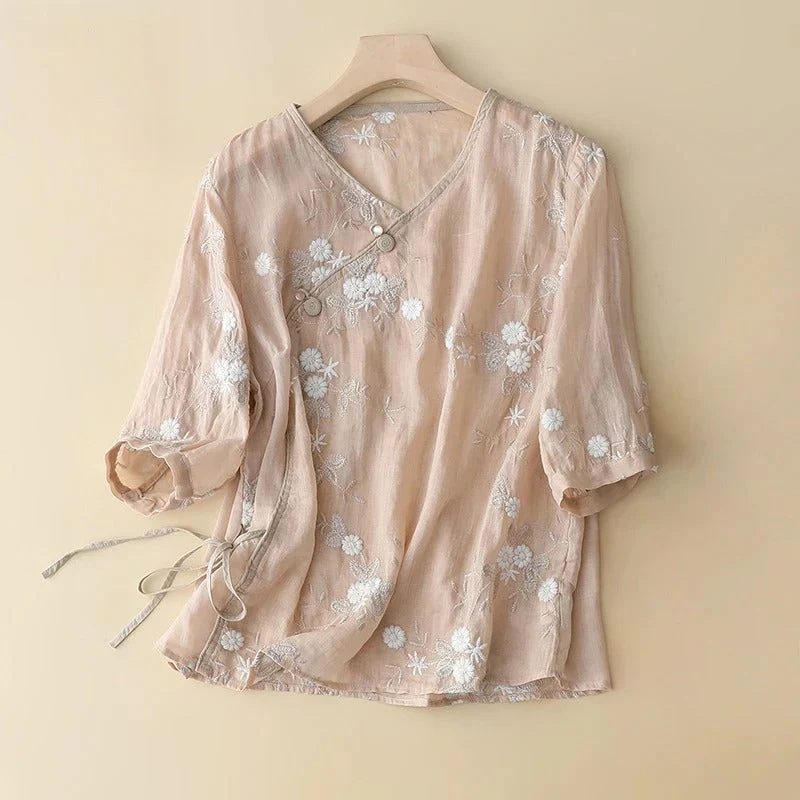 ALINA LINEN BLOUSE - Image 2