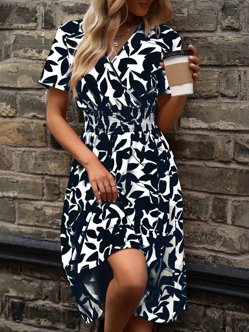 Amelia short sleeve floral wrap dress - Image 11