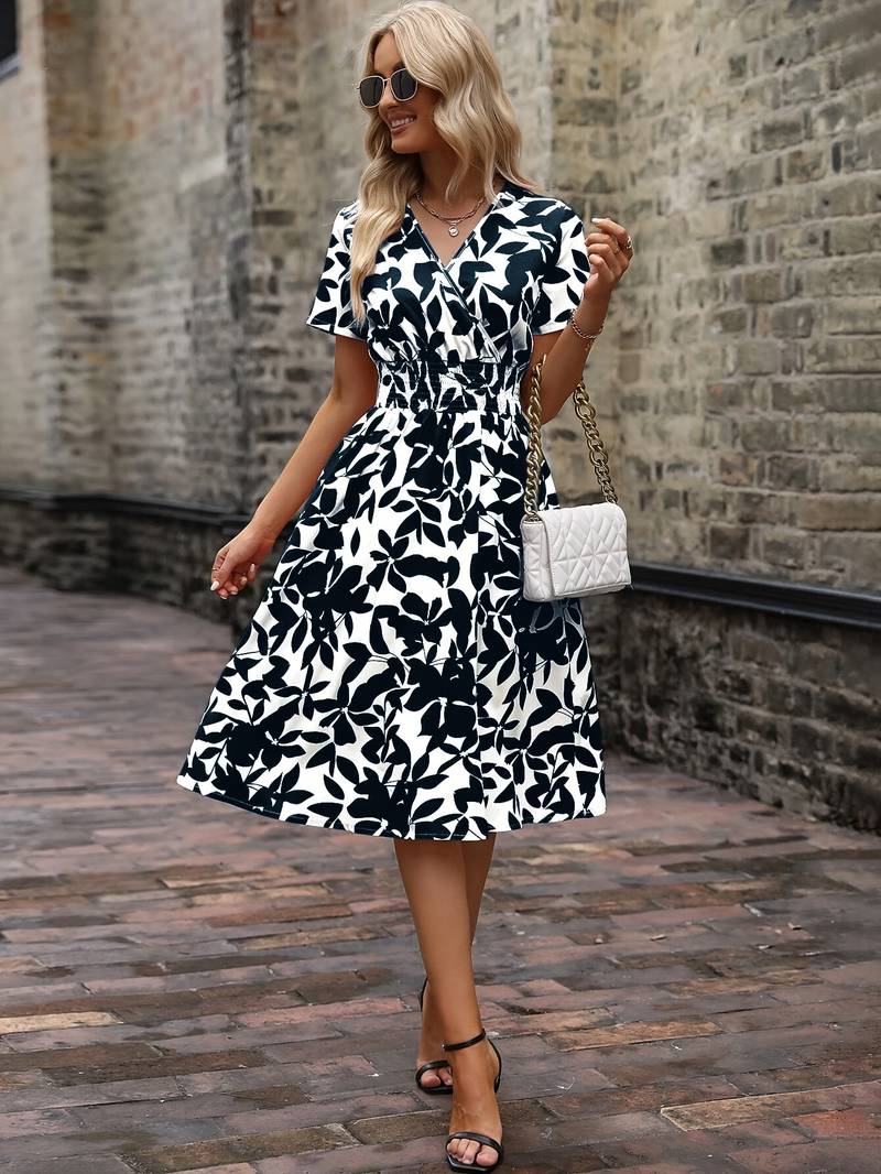 Amelia short sleeve floral wrap dress - Image 12