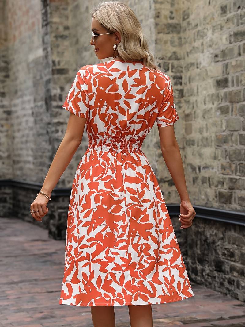 Amelia short sleeve floral wrap dress - Image 17